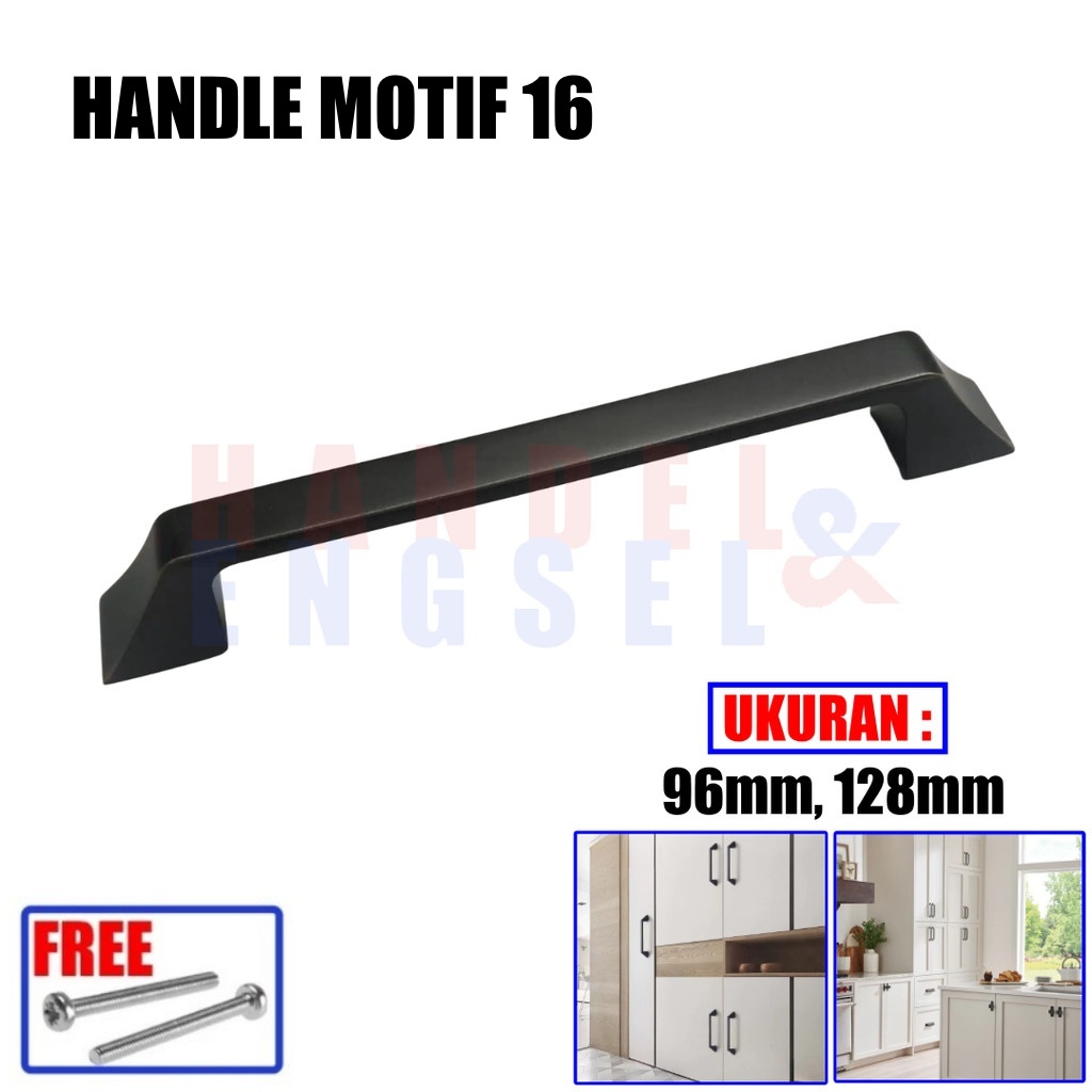 Handel Pintu Lemari Tarikan Laci Gagang Pintu Black Minimalis Mewah Hitam Furniture Rumah