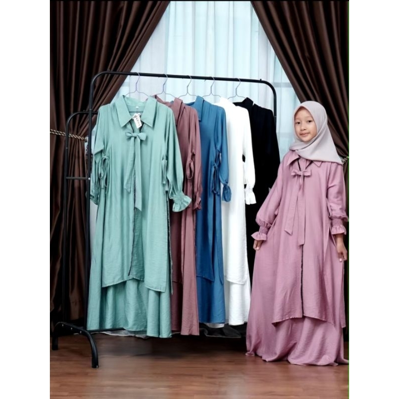 GAMIS 2IN1 ANAK 4-7TH ORI AMIE COLLEKTION GAMIS OUTER LINEN ANAK PEREMPUAN