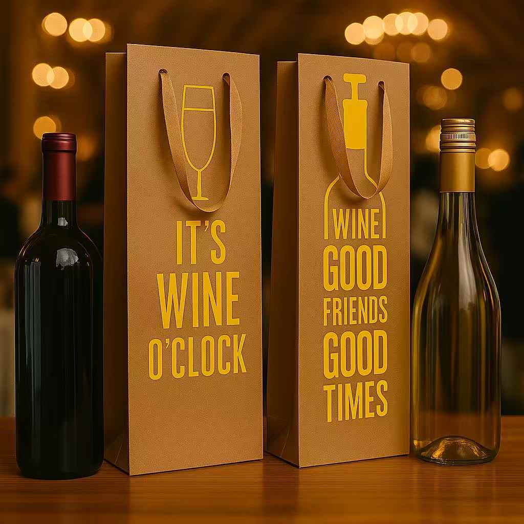

W! Accessories Kantong Kertas / Paper Bag Botol Wine Good Friends 36x12.5x8.5cm 71301400