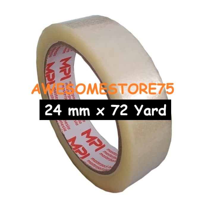

MPI Isolasi Lakban Bening 24 mm x 72 Yard Isolasi Paking Grosir Murah Online Shop Perekat Salasiban Kualitas Daimaru Selotip