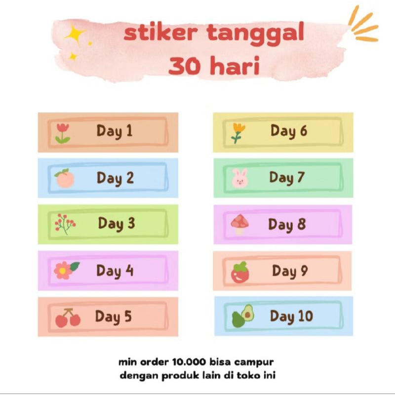 

STIKER TANGGAL 30 HARI | 30 pcs Stiker tanggal disiplin keuangan super lucu