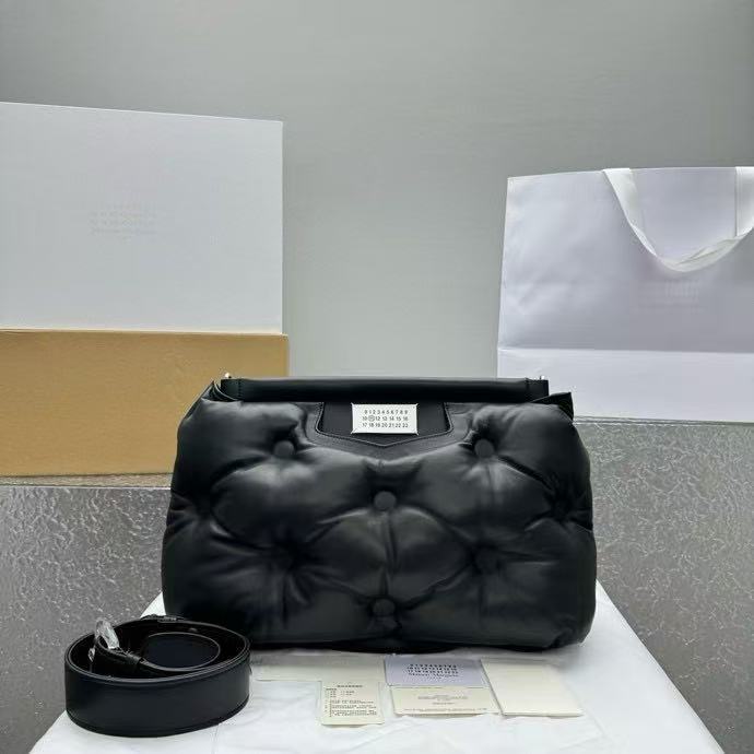 Maison Margiela Cloud Pillow Cross Shoulder Bag Large Sheepskin Black Silver 3344