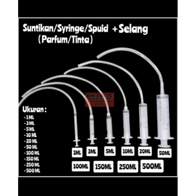 Spuit suntikan parfum dengan selang / pemindah parfum  /Pendorong Parfum/ Selang Tinta