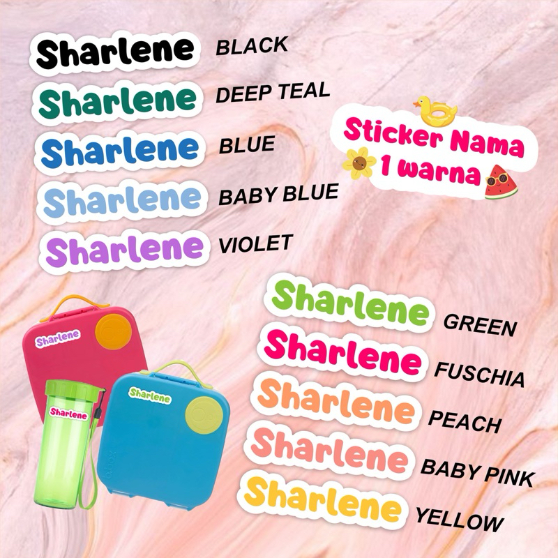 

STICKER NAMA PALETTE 1 Warna name label cute