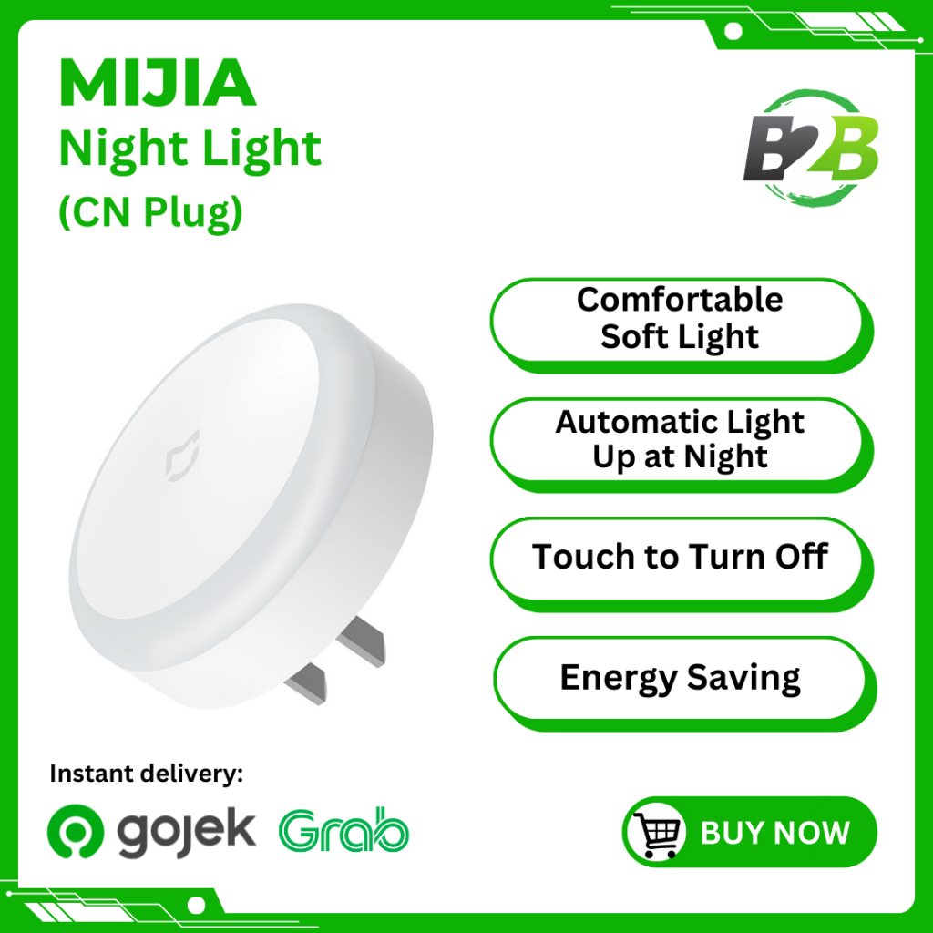 Mijia Night Light Plug-in LED Lamp Automatic Touch Control Lampu Tidur