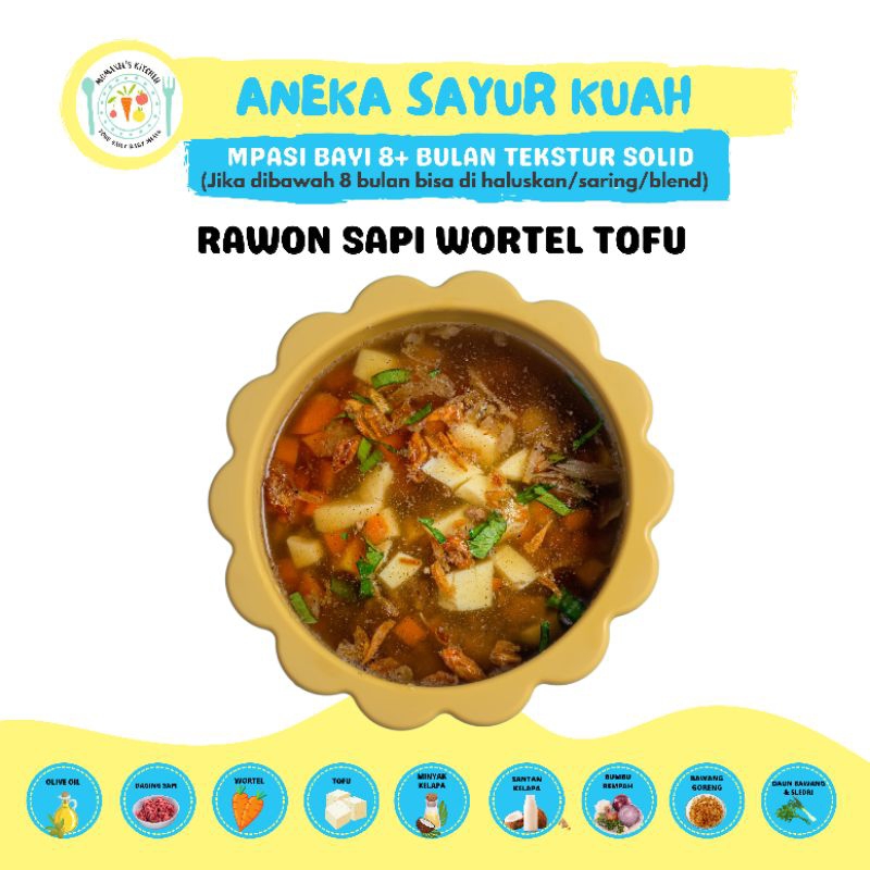 

RAWON SAPI WORTEL TOFU (CATERING MAKANAN BAYI MPASI FROZEN BEKU)