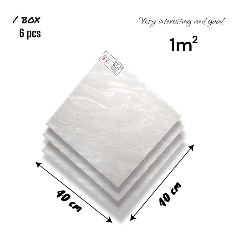 Keramik Lantai 40x40 Orion  Grey Keramik Mulia Ceramic Glossy Grade A Isi 6pcs