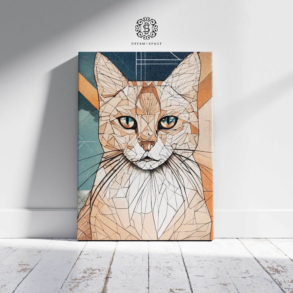 Dreamspace Hiasan Dinding Aesthetic Premium Kanvas / Lukisan Dinding Aesthetic kucing cat