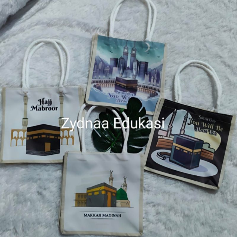 Totebag Sumbu Oleh-oleh Haji Umroh/ Tas Jinjing Kakbah/Gift Haji Umroh