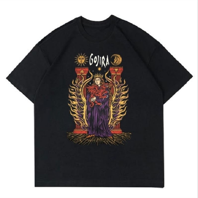 KAOS GOJIRA QUEEN BLACK | T-SHIRT VINTAGE GOJIRA QUEEN | BAJU MOTIF PRINT