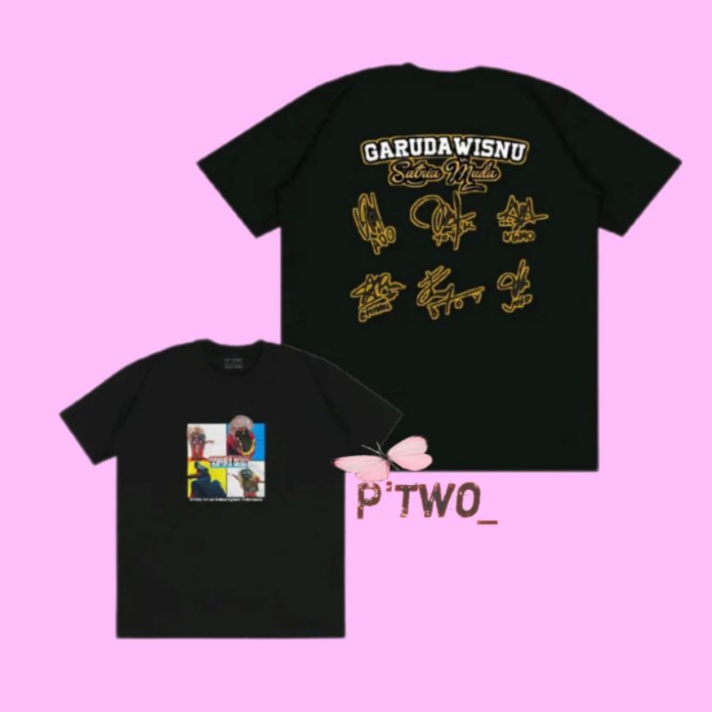 BAJU KAOS tanda tangan team GWSM 4 gambar tokoh Garuda Wisnu satria muda