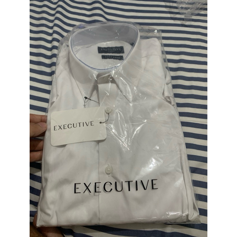 executive kemeja lengan panjang putih / long sleeve shirt white size 16/L