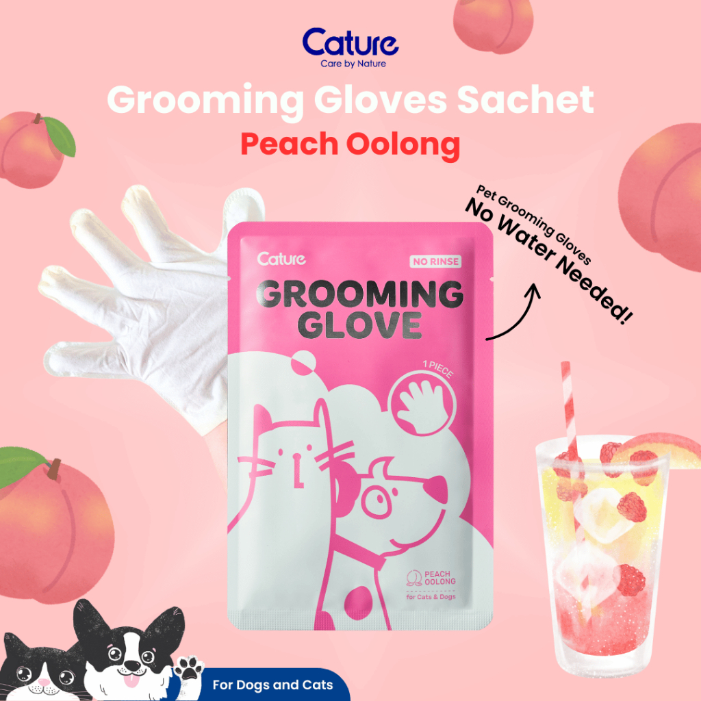 Cature - Grooming Gloves Sachet - Peach Oolong