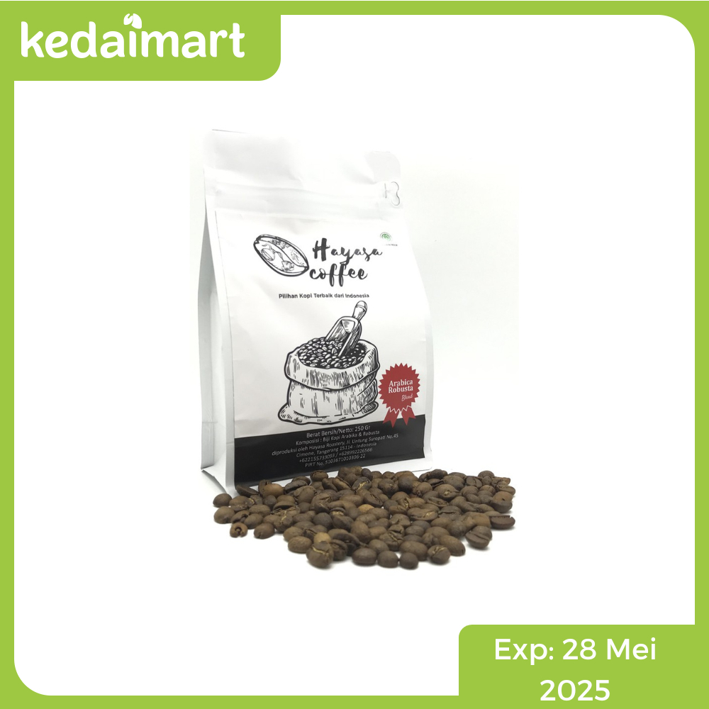 

Clearance Sale - Hayasa Kopi Arabika Robusta Blend Bubuk Kasar 250 Gram