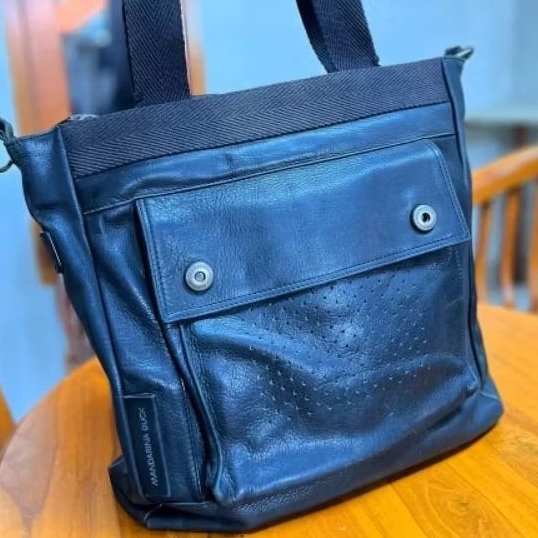 N362 Tas Laptop Kulit Asli Preloved Mandarina Duck Tanpa Talpan Jejak Sesuai Deskripsi