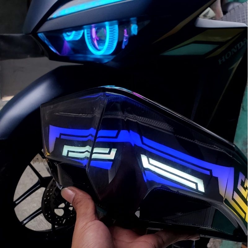 STOPLAMP VARIO NEW LAZY  ,Stoplamp Vario 125 dan 150 gen1 dan 2 fullset Rgb Android 210 mode warna a