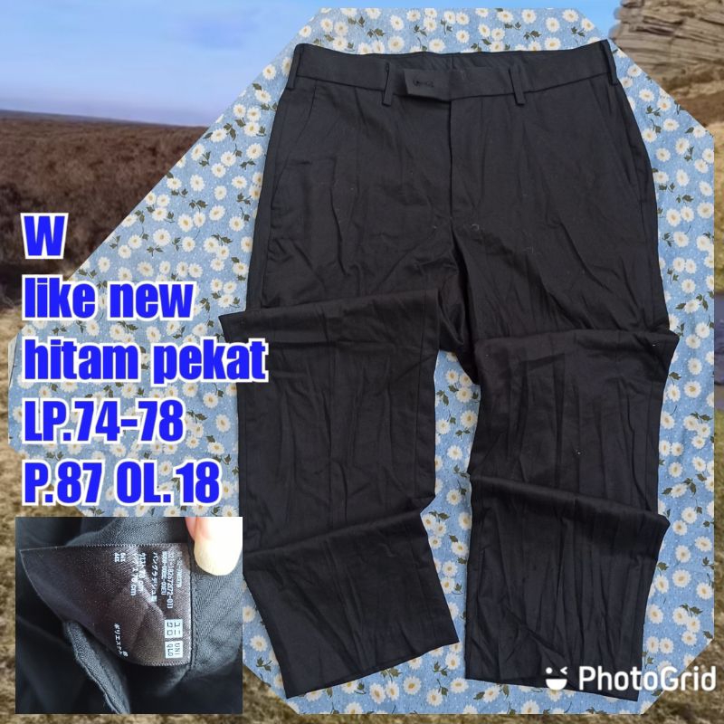 celana work kerja casual formal uniqlo hitam 26 28