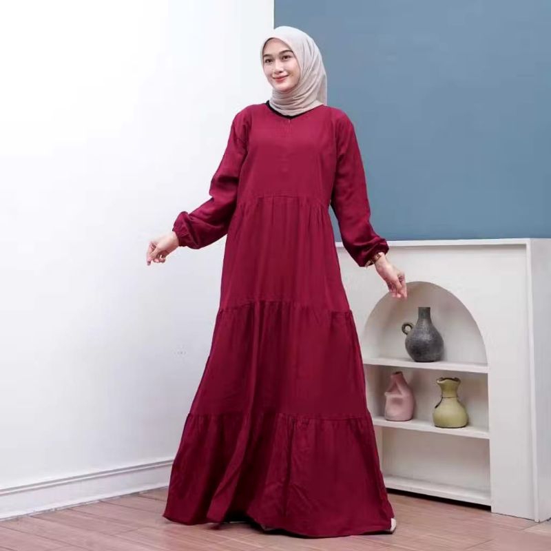 MIDI DRESS RAYON TWIL ORY/gamis rayon twill susun