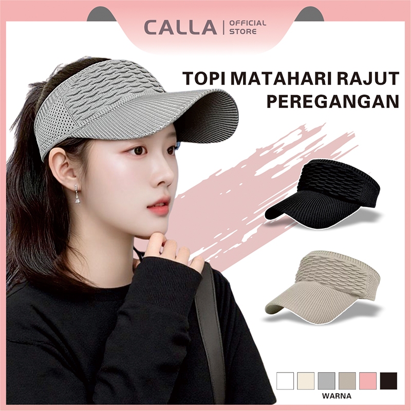 Calla Topi Golf Tennis Rajut Katun Elastis Topi Olahraga Wanita Gaya Korea Topi Golf Senam Pantai Un