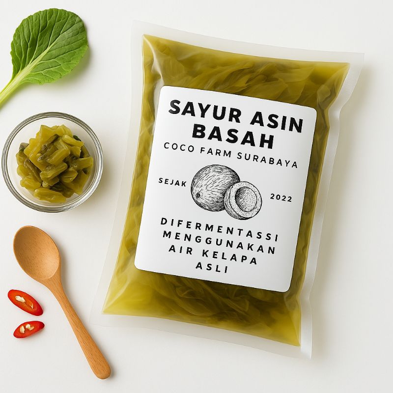 

Sawi Asin | Sayur Asin 750gram [Di Fermentasi menggunakan Air Kelapa Asli]