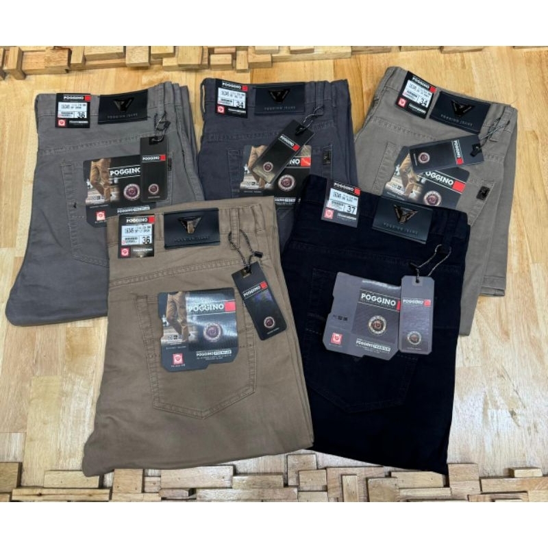 celana panjang katun tebal merk poggino  (cod) poggino katun kanfas panjang