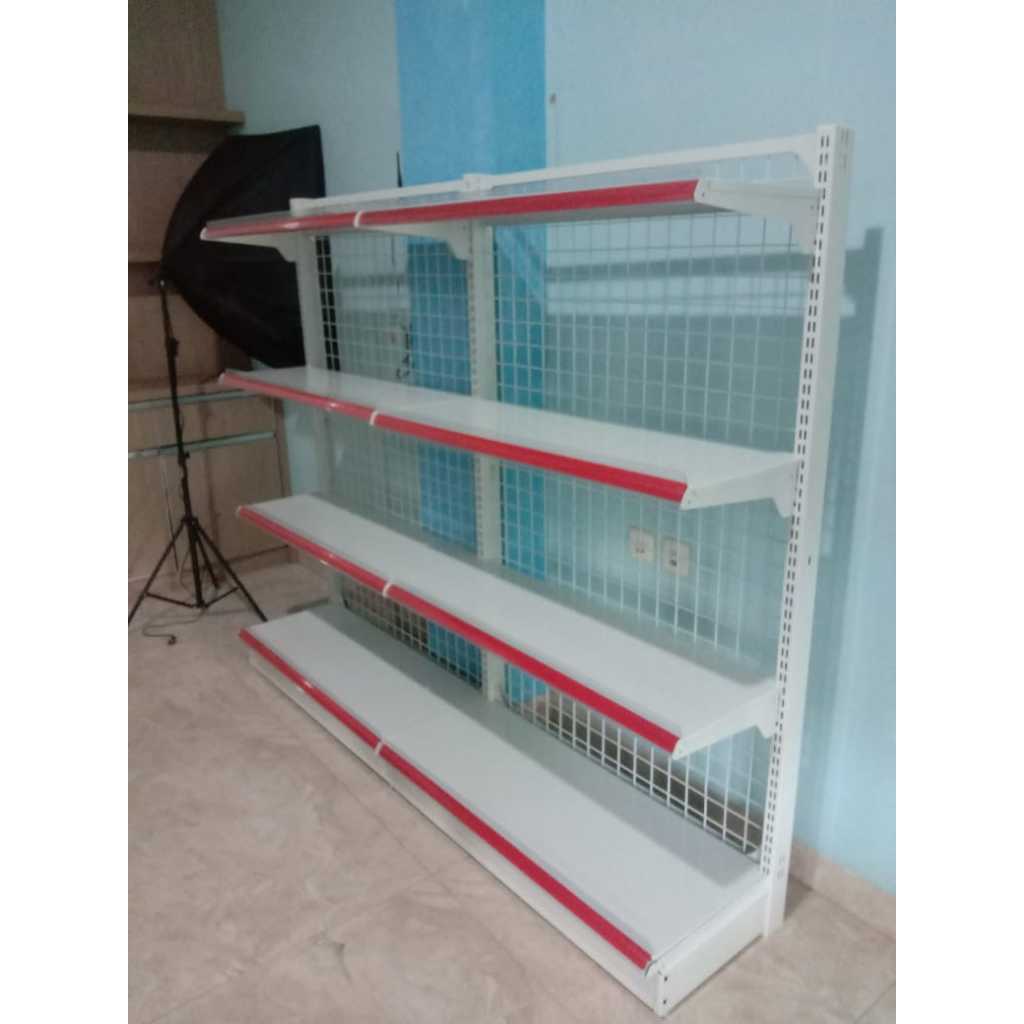 Rak Warung / Rak Gondola / Rak Minimarket Single Tinggi 1.2M Bahan Besi Baja
