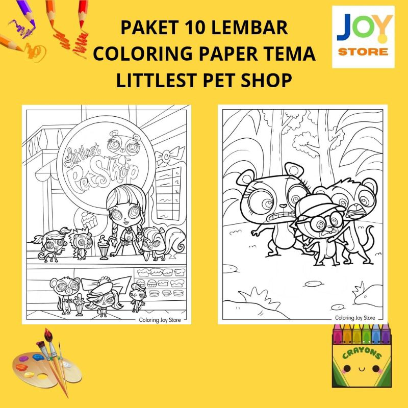 

PAKET 10 Lembar Kertas Gambar Mewarnai Tema Littlest Pet Shop Ukuran A4 150 gsm - Coloring Paper 064