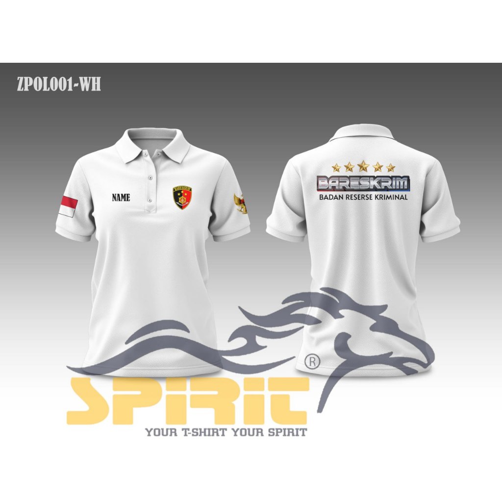 Baju Polo Bareskrim Badan Reserse Kriminal Kaos Kerah Polisi Bareskrim Lengan Pendek Katun CVC Jumbo