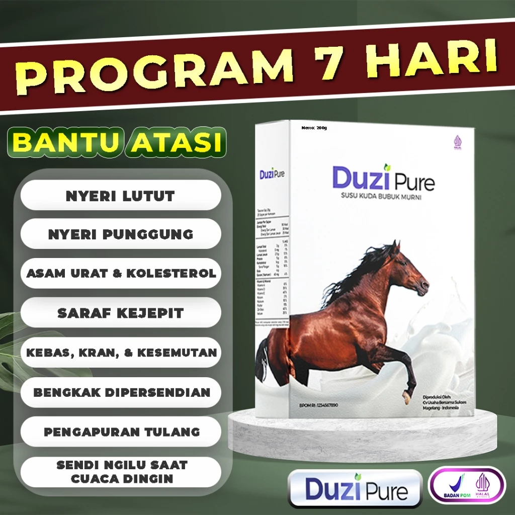 

Duzi Pure Purehorse Susu Kuda 100% Original Dari Sumbawa 200gr/Box Beli 5 Lebih Hemat