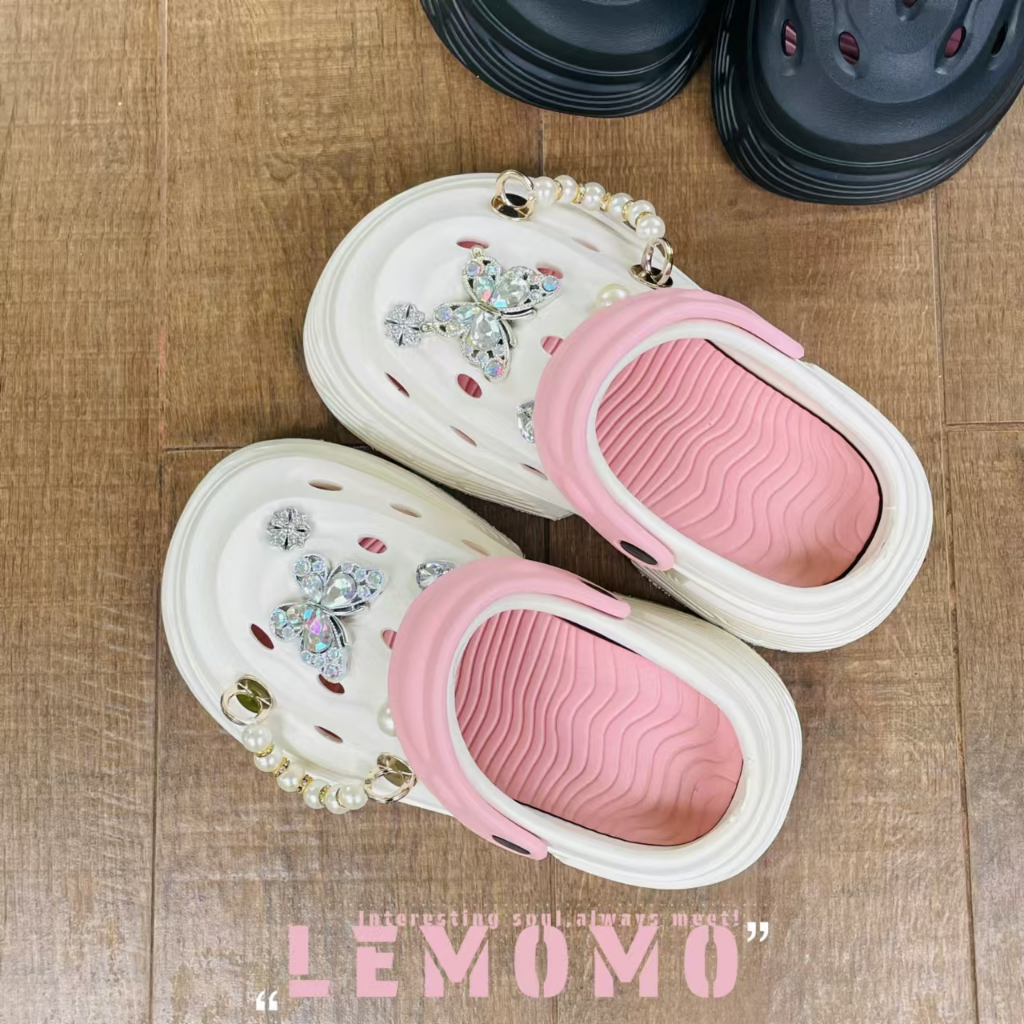 Sandal Crocs 2025 Kelinci Logam Wanita CROXX Sepatu Sandal Jelly  Sendal Selop Karet Wanita Sandal C