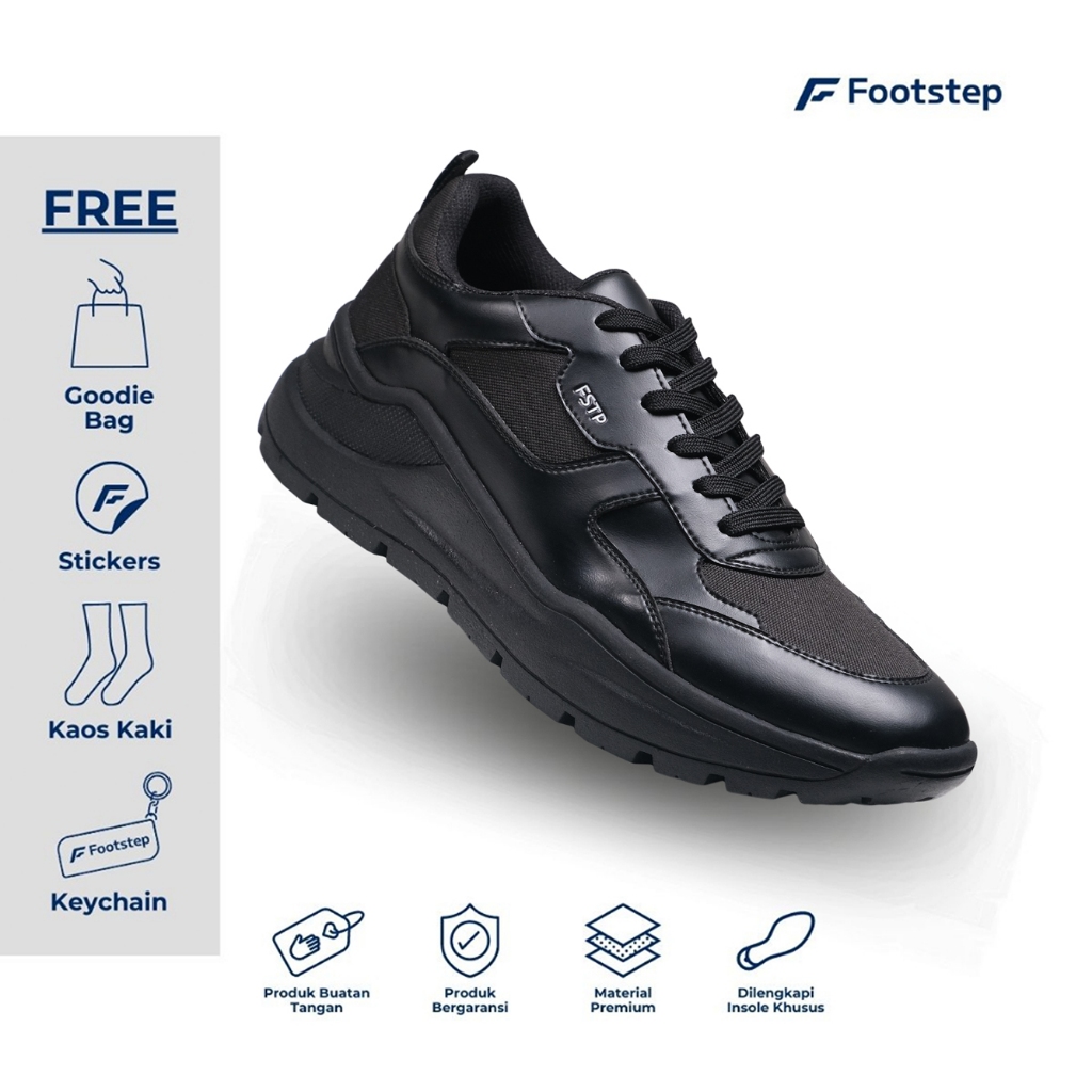 Footstep Footwear Sepatu Pria Casual Perwira Prabu Black Original Shoes