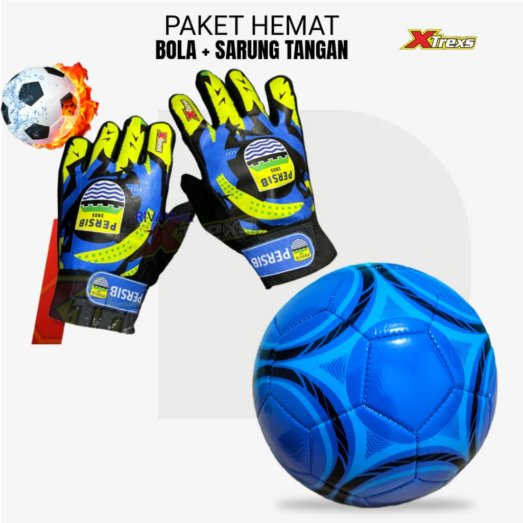Bola + sarung tangan kiper anak  untuk sepak bola gratis sarung tangan kiper anak