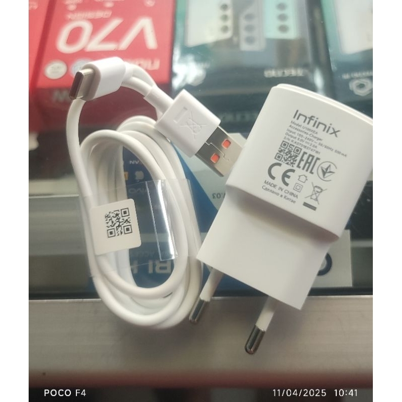 Charger Infinix 10W 2A USB A Kabel USB C original support smart 8/8 pro smart 9