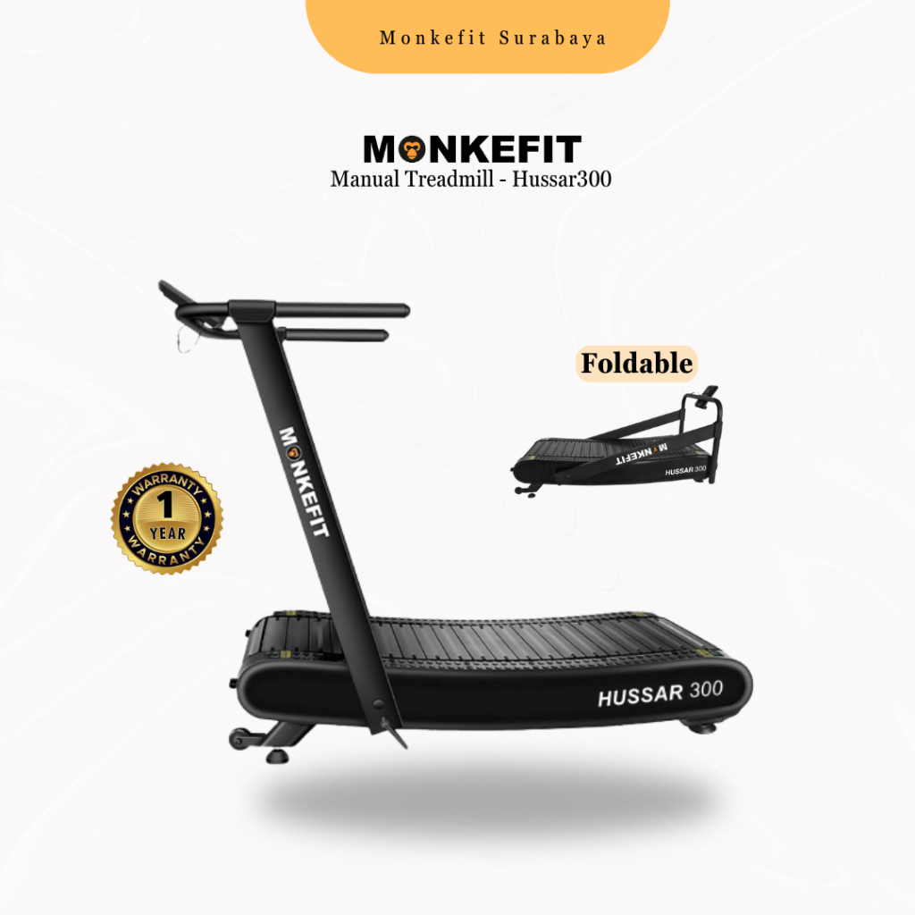 Monkefit HUSSAR300 Curve Treadmill - Treadmill Manual tanpa Listrik