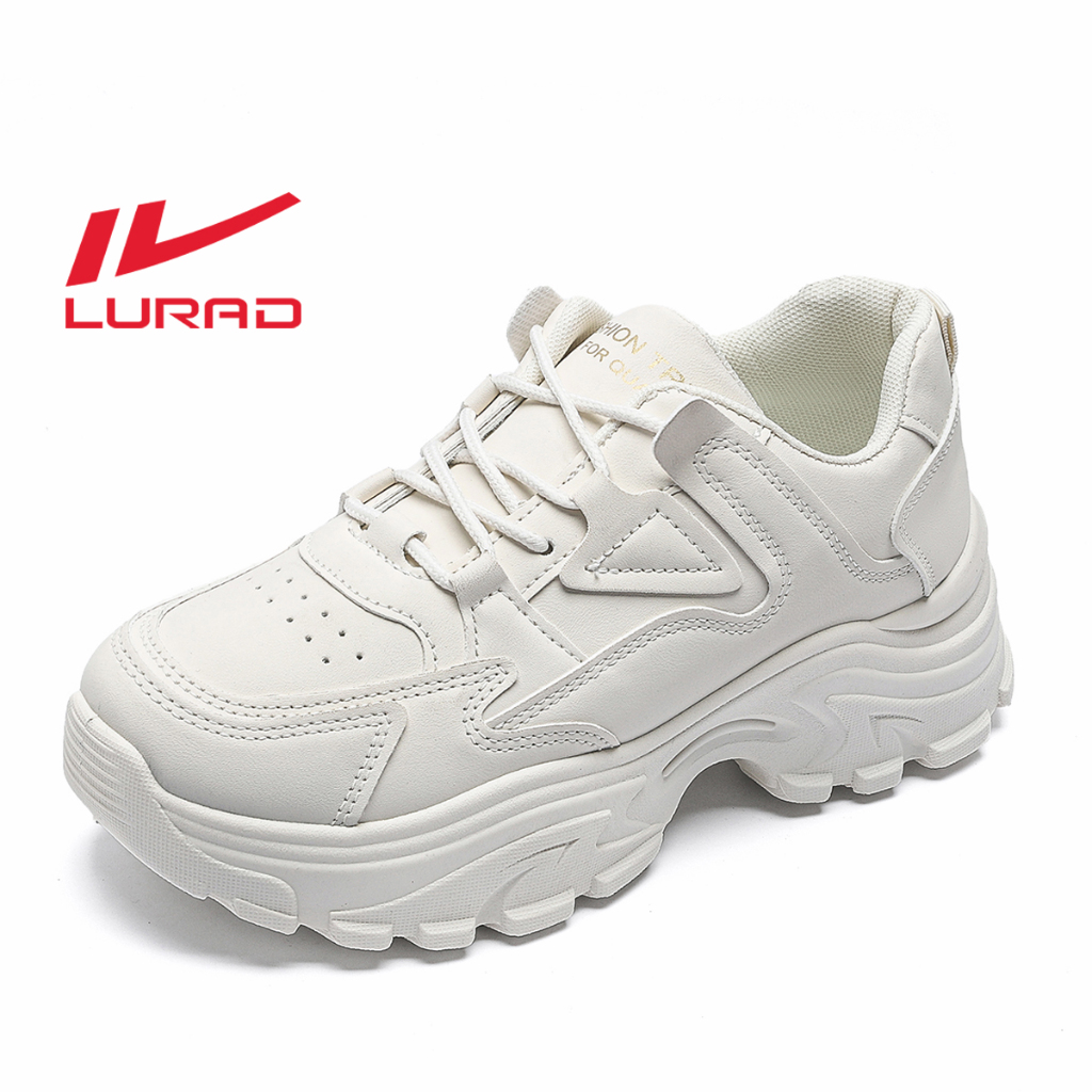 LURAD Sepatu Wanita Sneakers Wanita Ready Stok Beige Tinggi Nyaman Sepatu Cewek Sneakers Cewek SM21