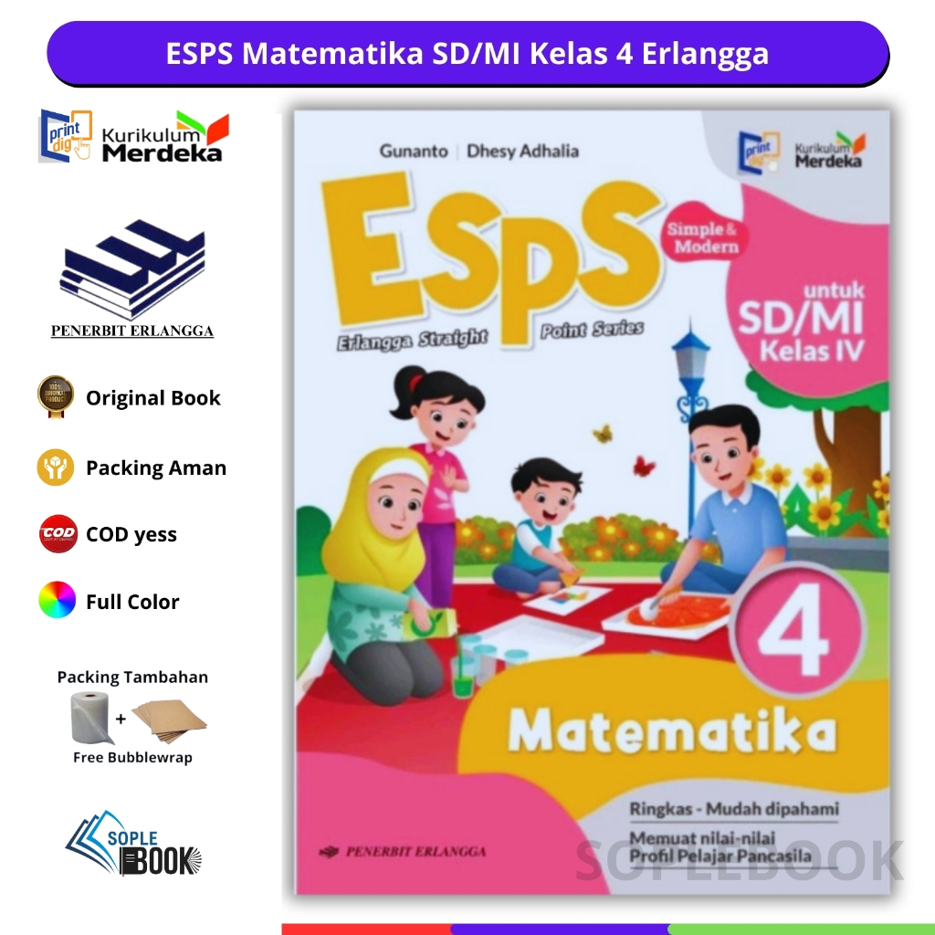 Buku ESPS Matematika SD/MI Kelas 4 Kurikulum Merdeka Erlangga