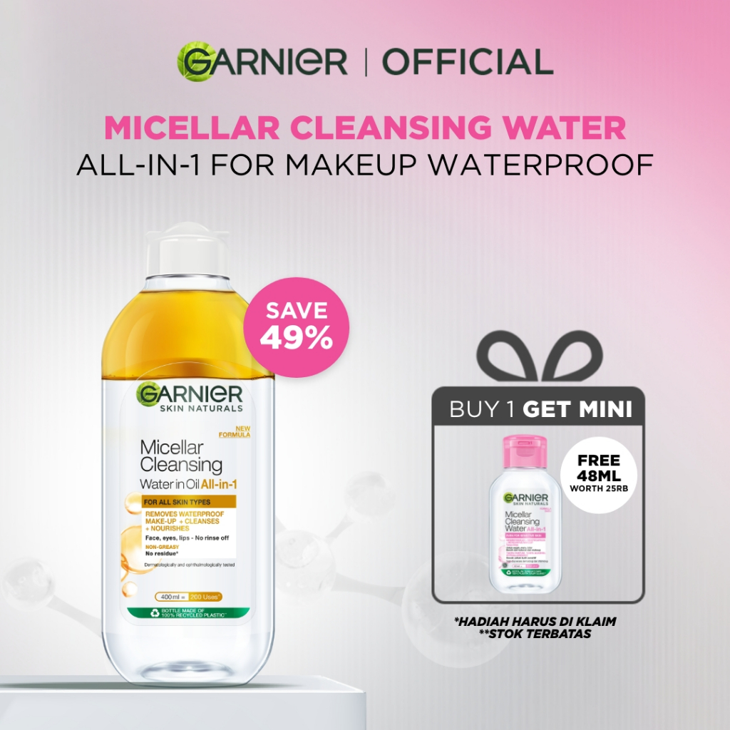 Garnier Micellar Oil-Infused Cleansing Water Skin Care - 400ml | For All Skin Types | Menutrisi & Me