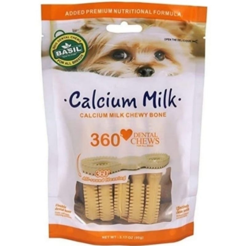 Bone Dog Dental Chews Calcium Milk Chewy Bone 90g