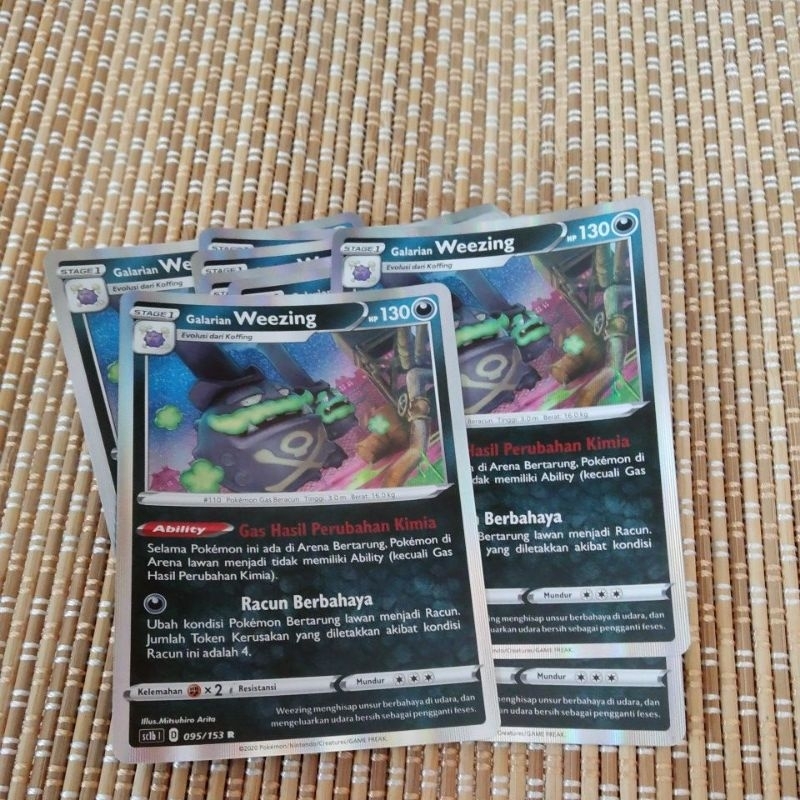 kartu TCG Pokemon indonesia original holo foil R galarian Weezing
