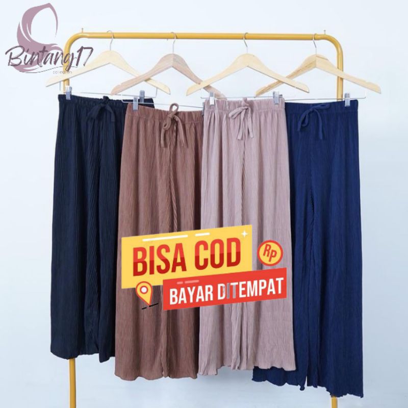 (COD)KULOT PLISKET TALI LIDI PREMIUM/CELANA TALI LIDI PLISKET JERSEY HYGET