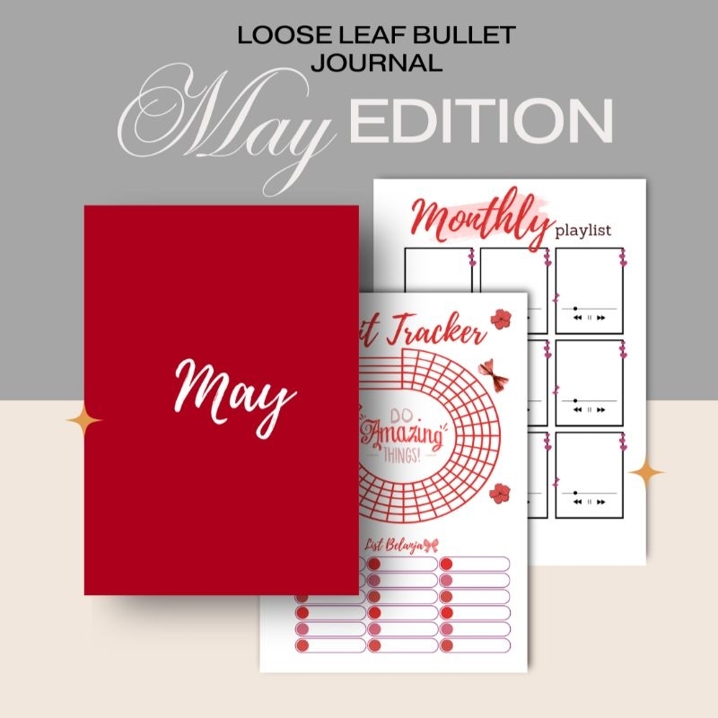 

Loose Leaf Planner May Special Edition! A5 full colour isi binder (Red Flower)