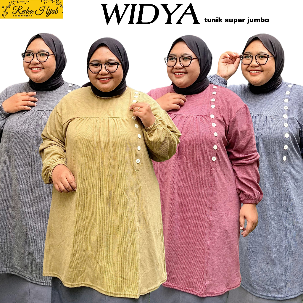 Tunik Kaos Jumbo LD 140 -180 Widya Bahan Sparta Lembut Adem Atasan Wanita Polos Super Bigsize June