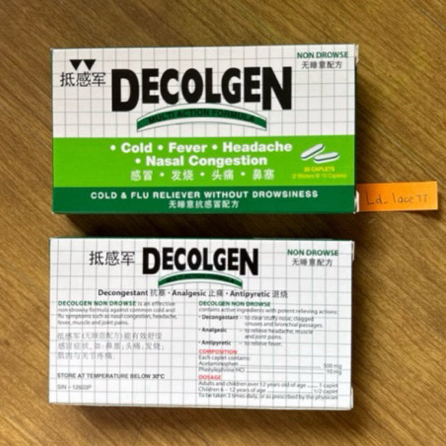 Decolgen Non Drowse Singapore 20caps original full batuk