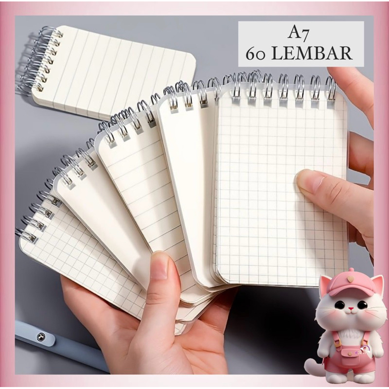 

N219 Buku Catatan Transparan Ring Mini A7 Cover Tebal Anti Air / Buku Koil Mini Aesthetic / Notebook Ring Mini / Buku Tulis Kecil / Buku Saku / Notebook Mini