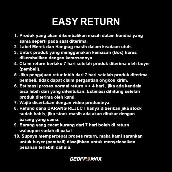 OFFICIAL GEOFF MAX - STALLIN BLACK RUCKSACK BACKPACK TAS RANSEL TAS PUNGGUNG TAS PRIA WANITA TAS