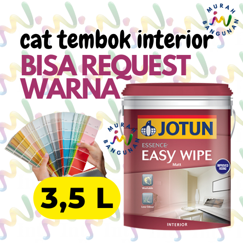 CAT TEMBOK INTERIOR JOTUN EASY WIPE 3,5 LITER 5 KG / BISA CUSTOM WARNA TINTING / JOTUN EASY WIPE