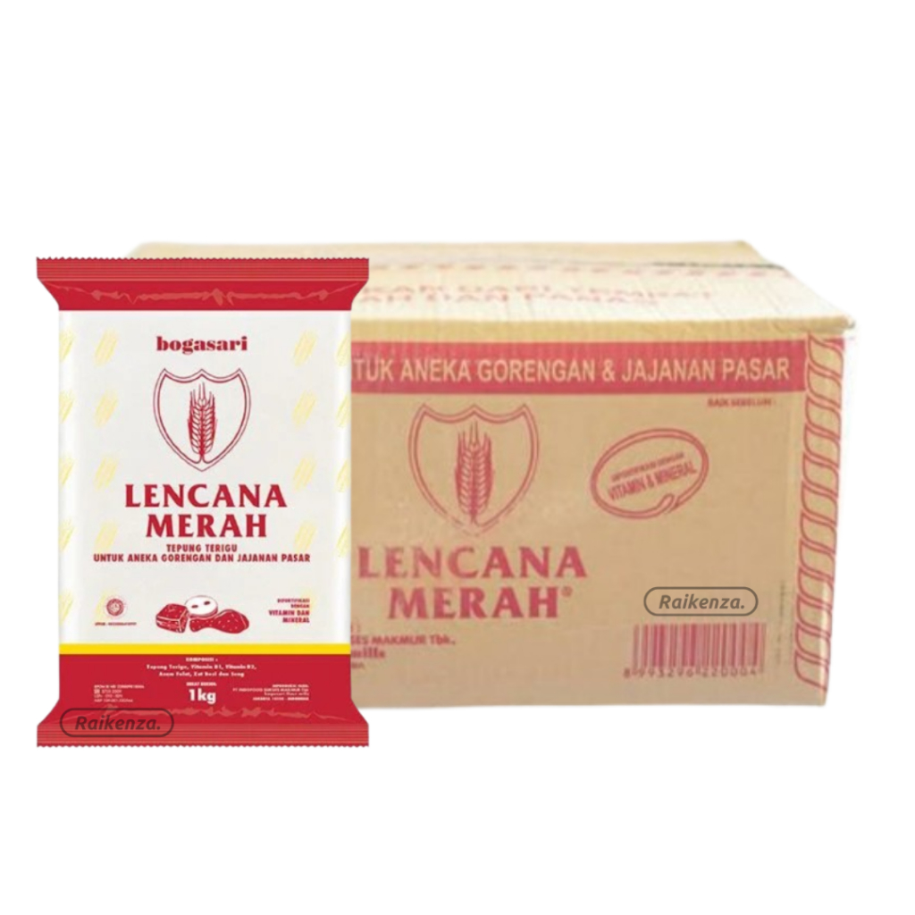 

Tepung Terigu Lencana Merah Kemasan 1kg Per Dus Isi 12 Pack