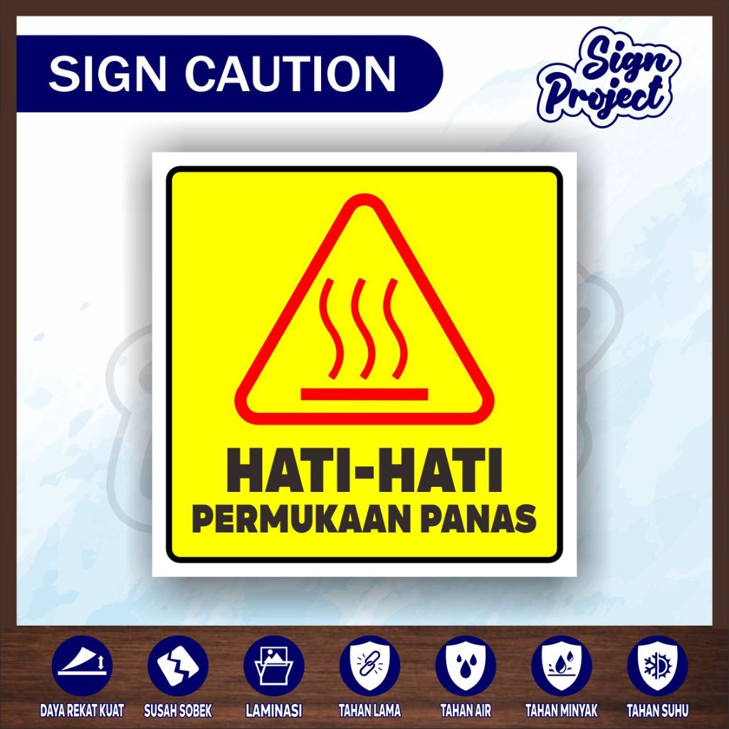 

STIKER HATI-HATI PERMUKAAN PANAS/ STIKER SIGN STICKER LABEL K3 RAMBU SAFETY WASPADA PERMUKAAN PANAS