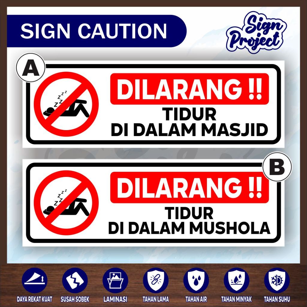 

Stiker Dilarang Larangan Tidur Didalam Masjid/Mushola/STIKER VINYL DILARANG TIDUR DI DALAM MUSHOLA/MASJID