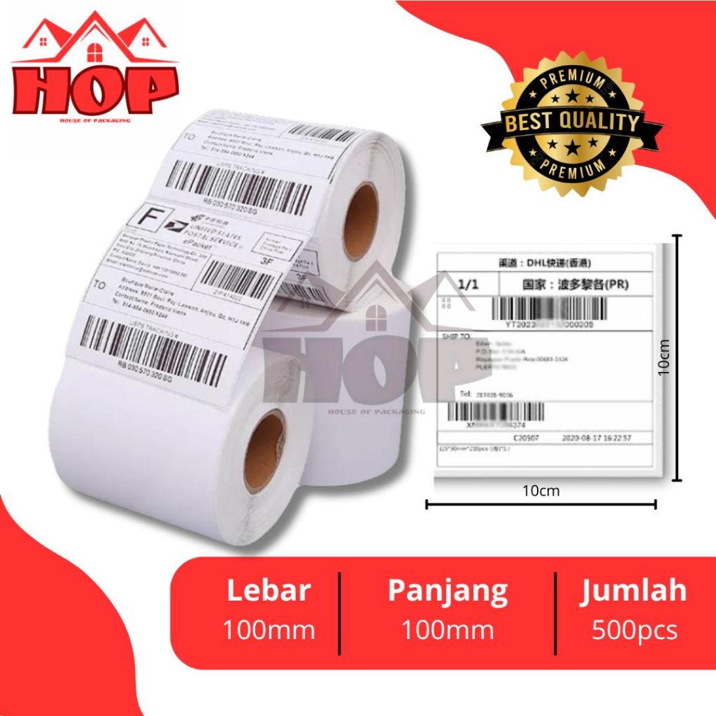 

KERTAS LABEL THERMAL STIKER BARCODE 100X100MM LABEL RESI LABEL BARCODE ISI 500PCS KUALITAS TERMURAH